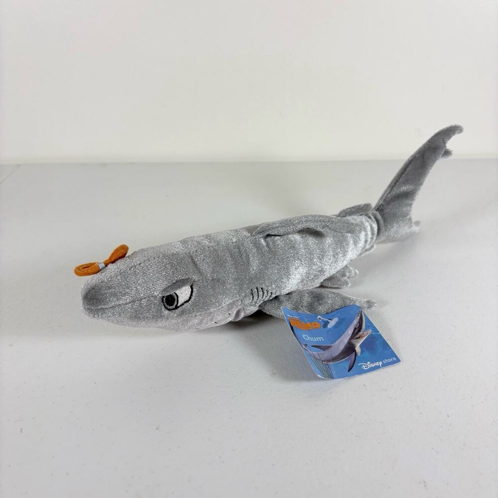 Vintage Finding Nemo Chum Shark Plush Beanie Disney Stuffed Animal Rare HTF